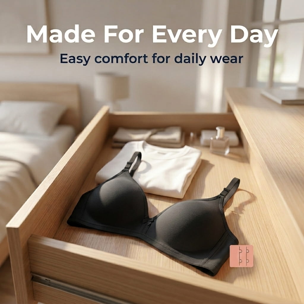 Half Coverage Non-Padded T-Shirt Bra | Deep Neck Seamless B Cup | In Care