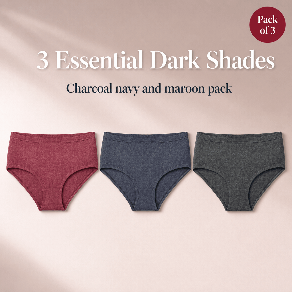 Printed Cotton Hipster Panties with Inner Elastic - Pack of 3