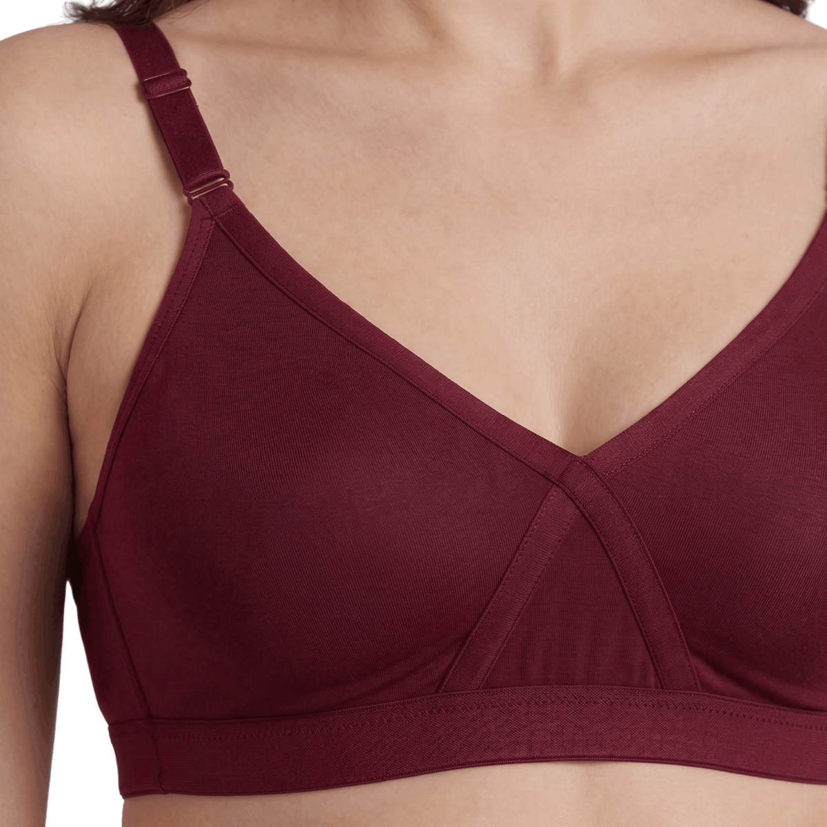 Full Coverage Non-Padded Bra in Soft Interlock Fabric - AlplSenorita, D Cup