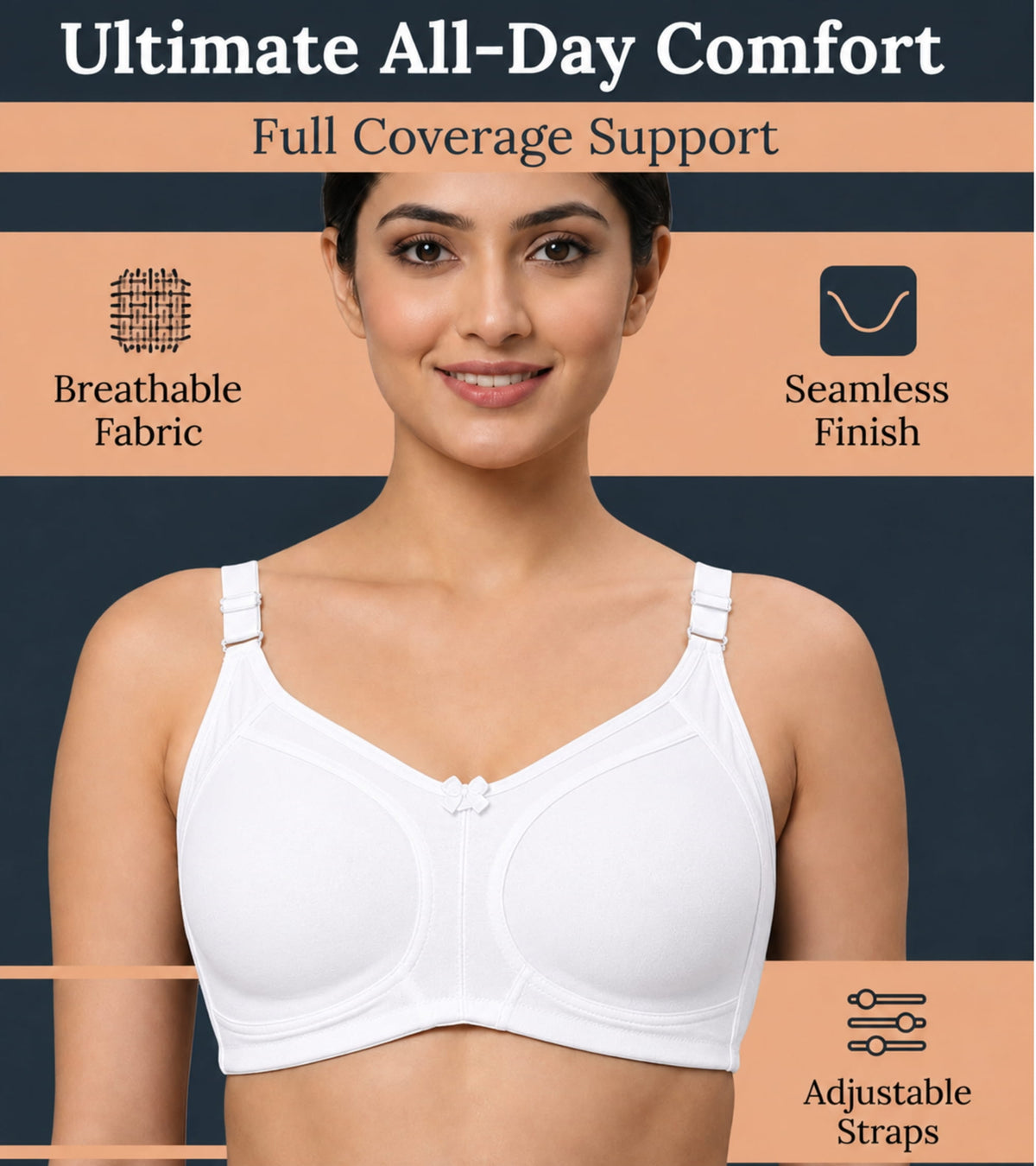 Smooth Full Coverage Non-Padded T-Shirt Bra - AlplSpaceX, C Cup