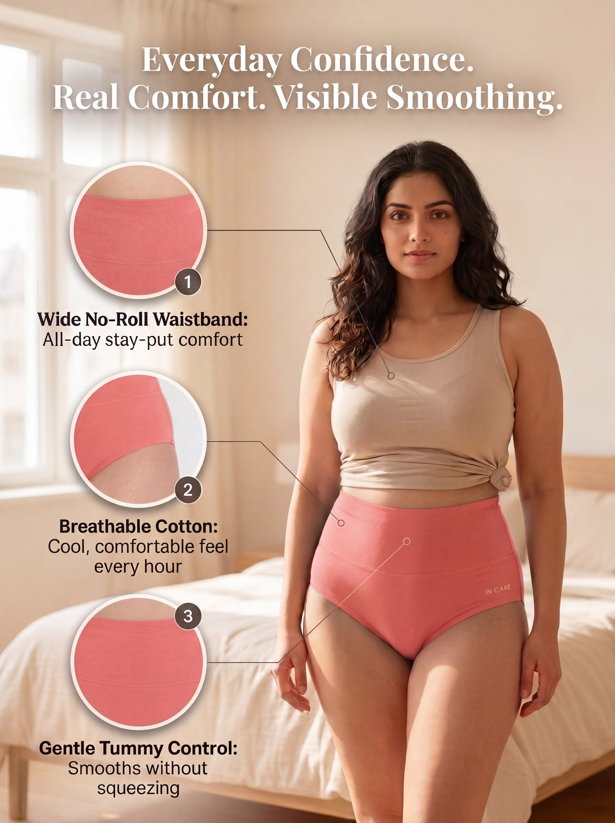 Shapewear Tummy Control Panty with Broad Elastic Waistband | Full Coverage