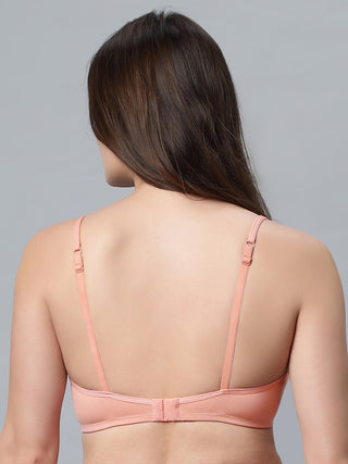 Non-Padded Full Coverage Black and Peach Color Sports bra (Pack of 2)