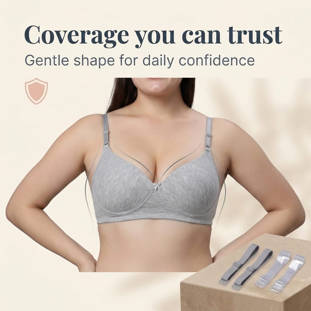 Padded Bra with Detachable Straps - Medium Coverage, B Cup