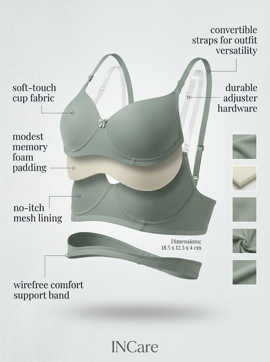 Half Coverage Padded T-Shirt Bra - B Cup