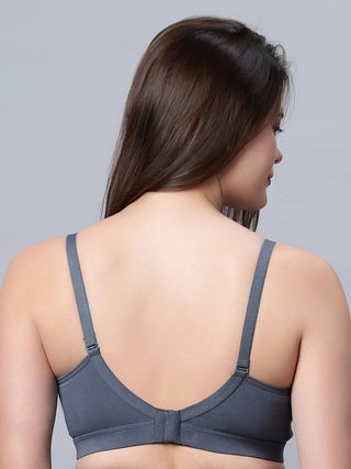 Medium coverage Padded Bra Grey color cottonblend (pack of 1)