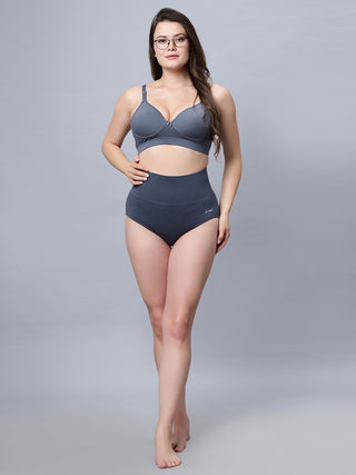 Medium coverage Padded Bra Grey color cottonblend (pack of 1)