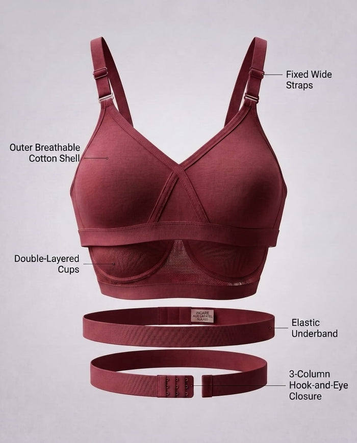 Double-Layered Cups & Adjustable Wide Straps