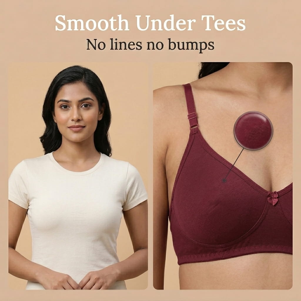Non-Padded Full Coverage Bra for Women – Wire Free, Moulded Cups (Soha)