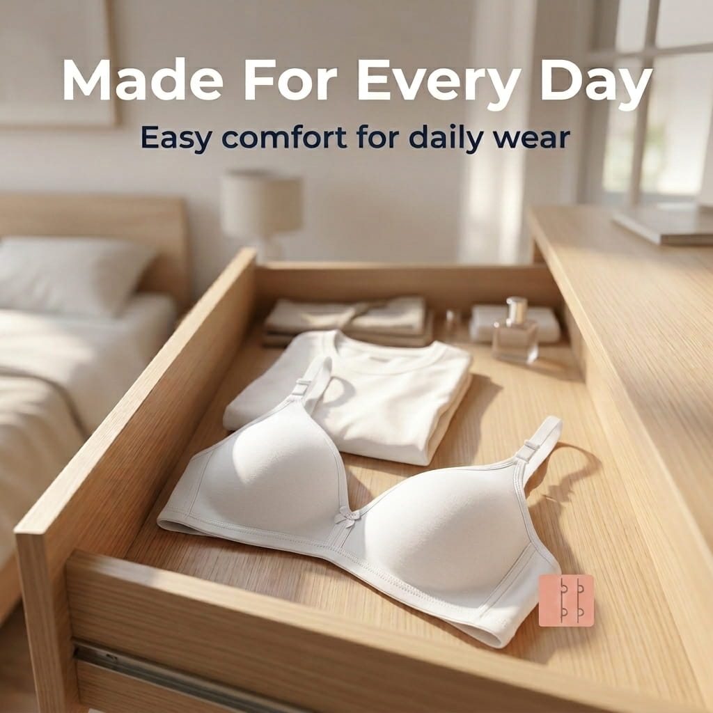 Half Coverage Non-Padded T-Shirt Bra | Deep Neck Seamless B Cup | In Care