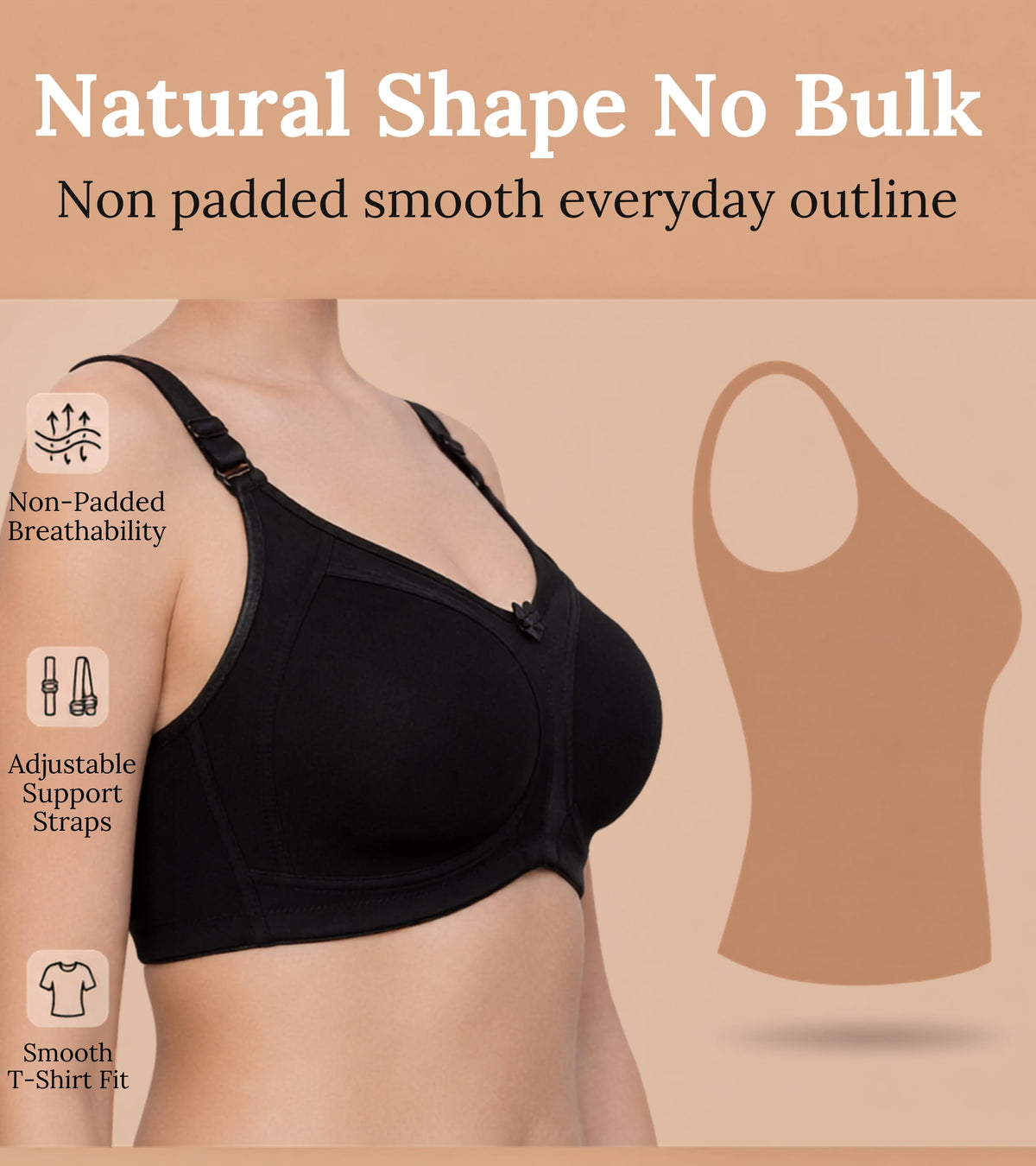 Smooth Full Coverage Non-Padded T-Shirt Bra - AlplSpaceX, C Cup