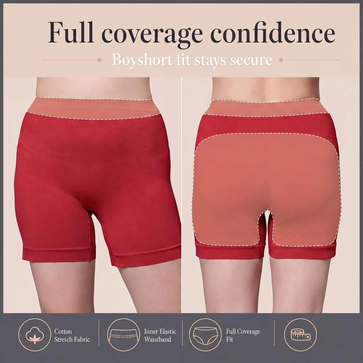 Stretchable High Rise Boyshorts | Free Size Micro Fabric Panty Boyshort