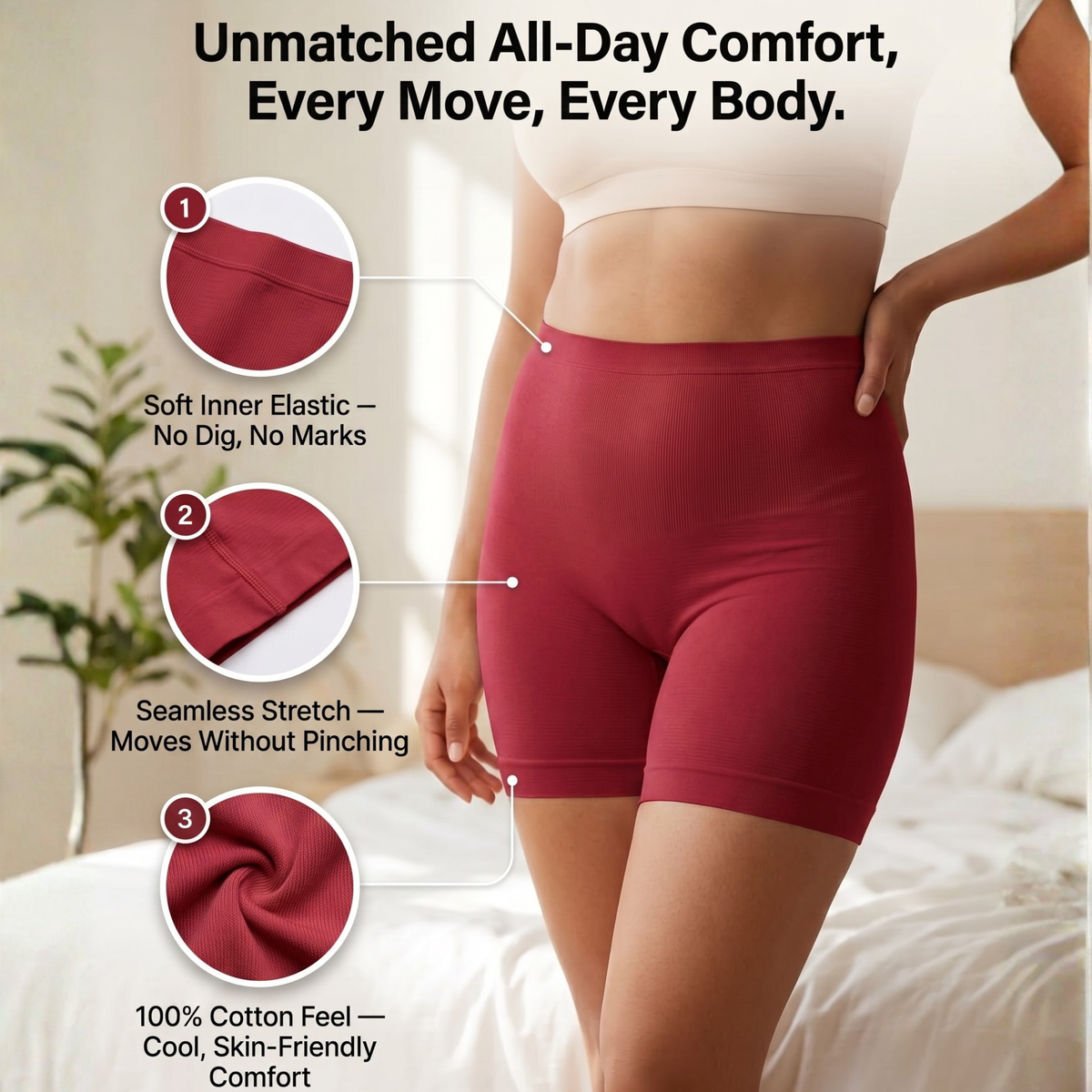 Stretchable High Rise Boyshorts | Free Size Micro Fabric Panty Boyshort