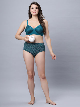 Medium Coverage Padded Lace blue and Rust color Bra (Pack of 2)