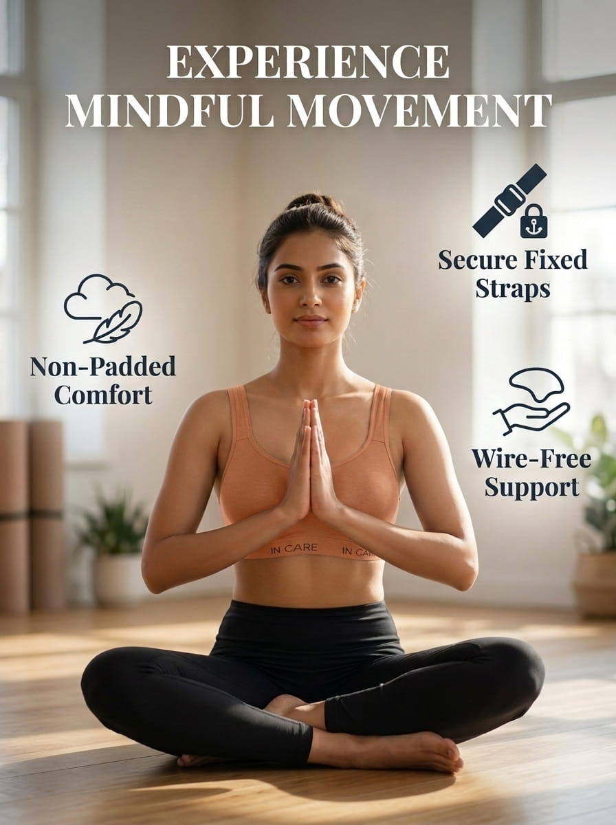 Non-Padded Sports Bra - Full Coverage, Secure Fit