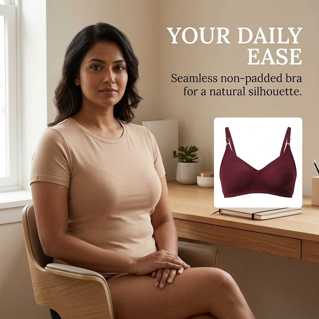 Non-Padded Full Coverage Bra for Women – Wire Free, Moulded Cups (Soha)