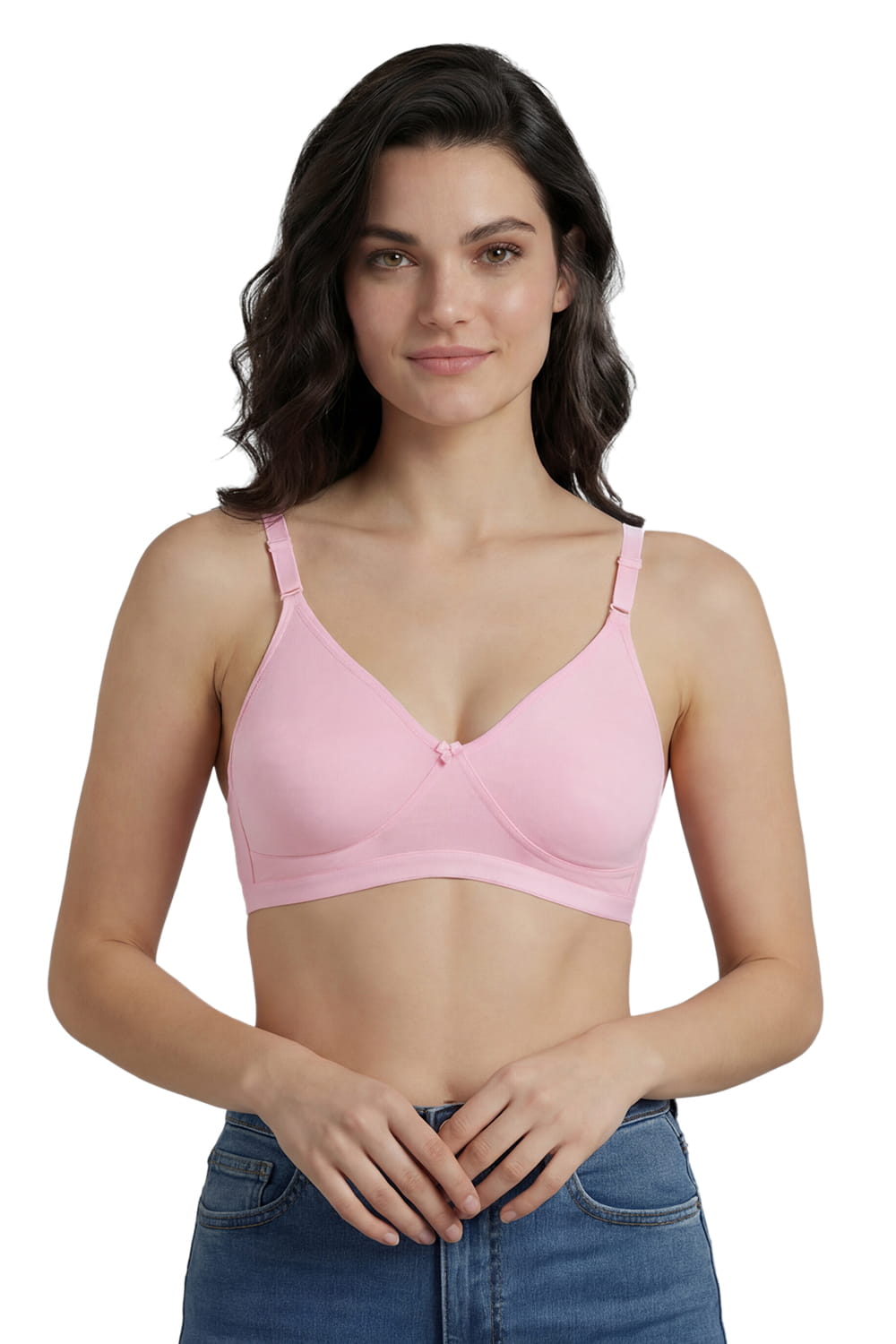 Full Coverage Non-Padded T-Shirt Bra | Non-Wired Wide Straps D Cup
