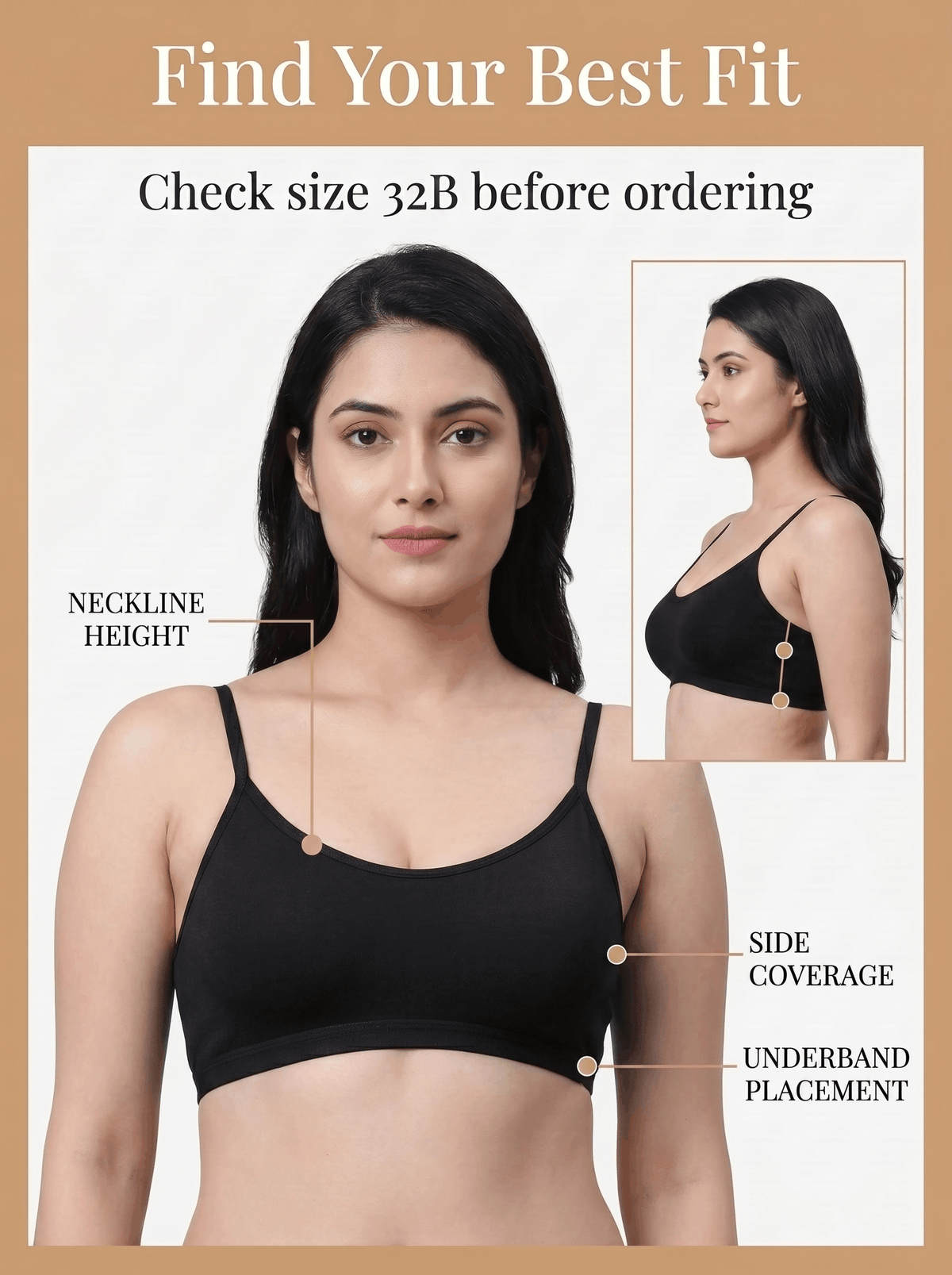 Slip-On Sports Bra - Non-Padded, Full Coverage