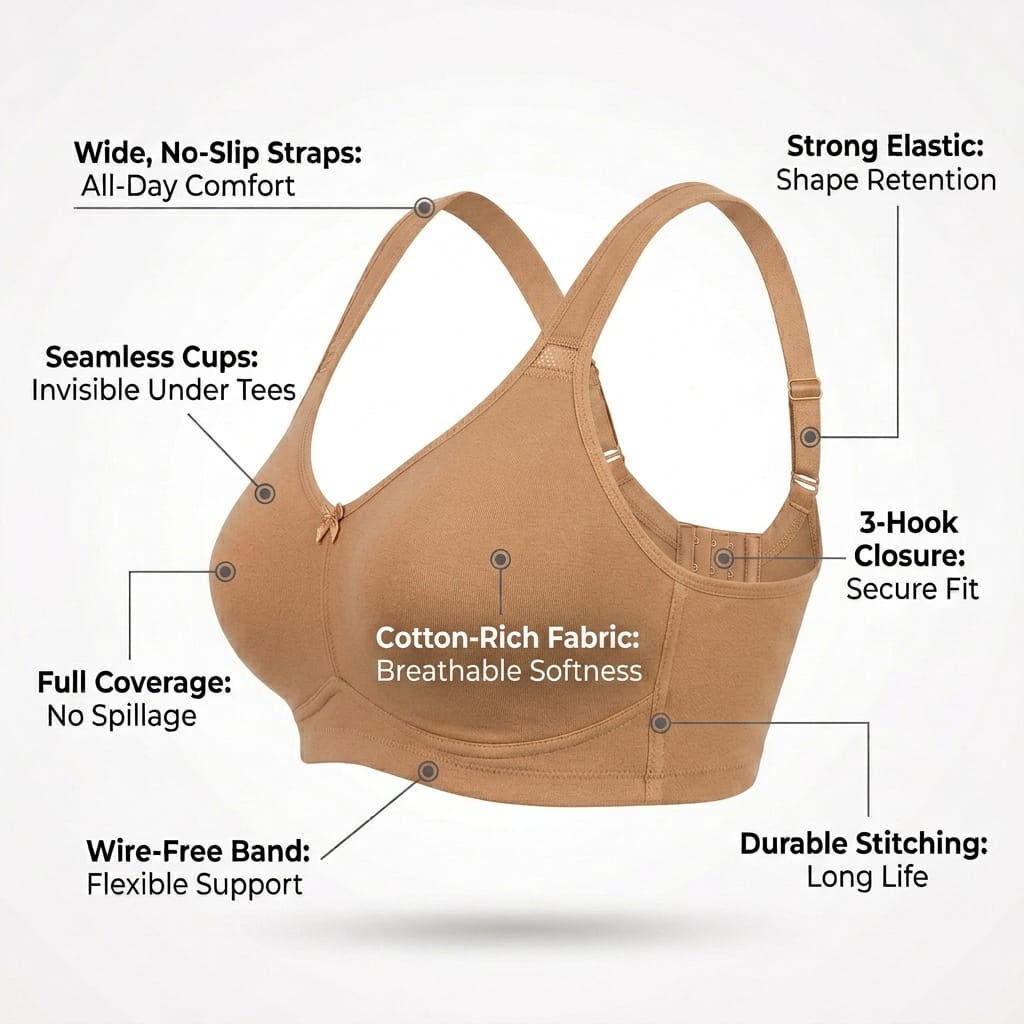 Full Coverage Non-Padded T-Shirt Bra in Polyamide - AlplSecret, C Cup