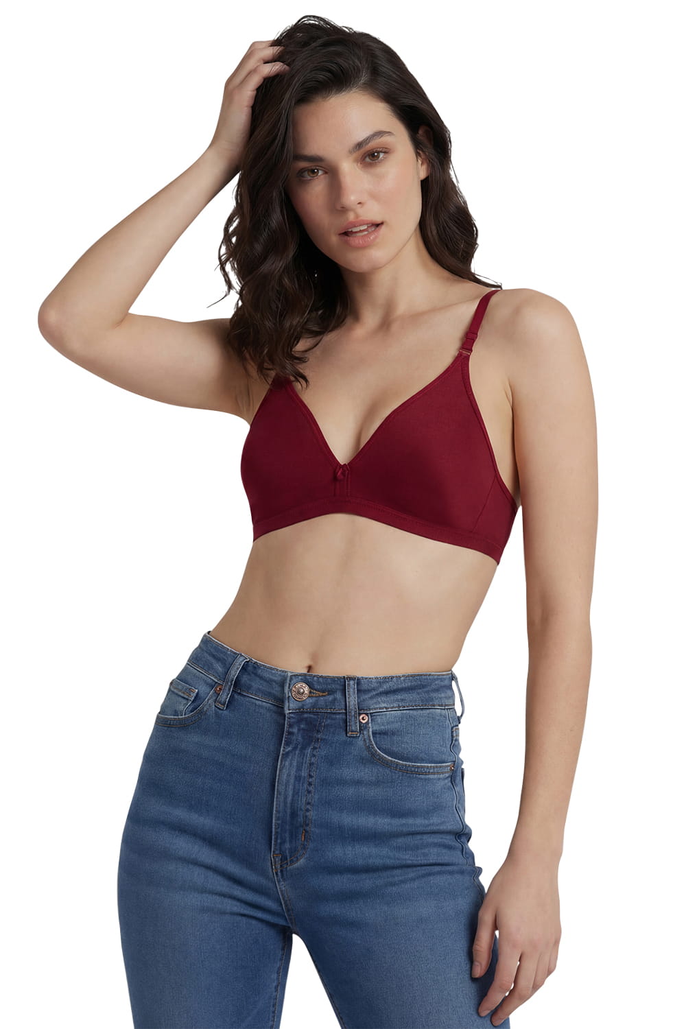 Half Coverage Non-Padded T-Shirt Bra | Deep Neck Seamless B Cup | In Care