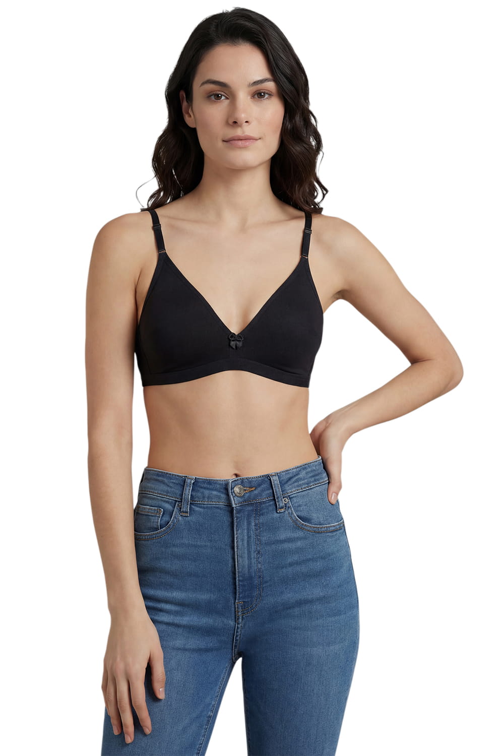 Half Coverage Non-Padded T-Shirt Bra | Deep Neck Seamless B Cup | In Care