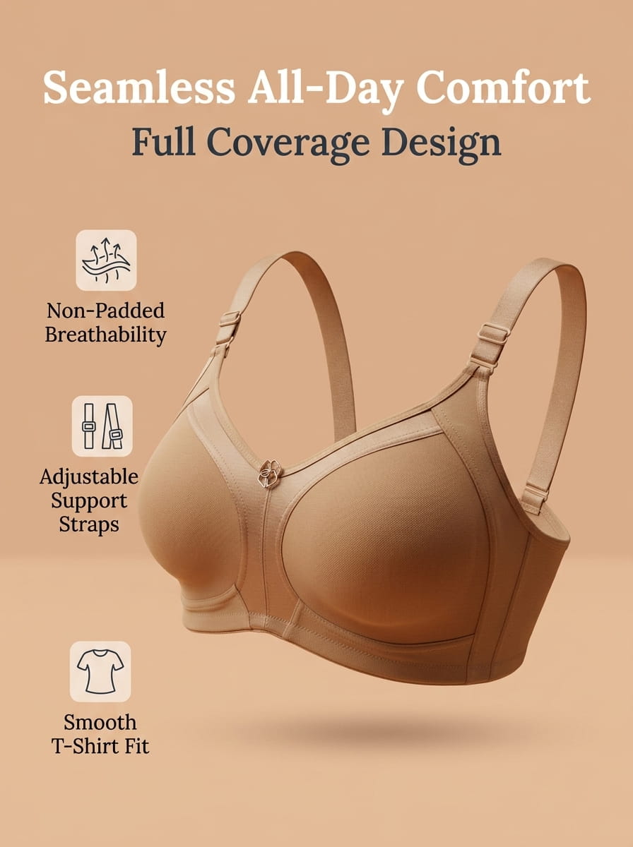 Smooth Full Coverage Non-Padded T-Shirt Bra - AlplSpaceX, C Cup