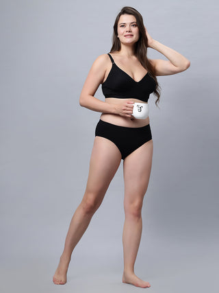 Full Coverage Non-Padded T-Shirt Bra Black White  color  (Pack of 2) (Copy)