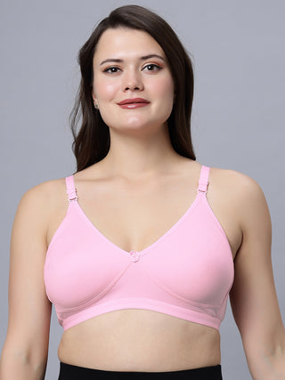Full Coverage Non-Padded T-Shirt Bra Pink color  (Pack of 1)