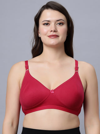 Full Coverage Non-Padded T-Shirt Bra Magenta color  (Pack of 1)