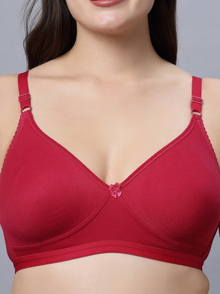 Full Coverage Non-Padded T-Shirt Bra Magenta color  (Pack of 1)