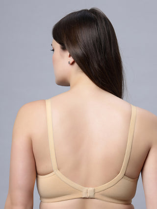 Full Coverage Non-Padded Skin and White Color Bra (Pack of 2)