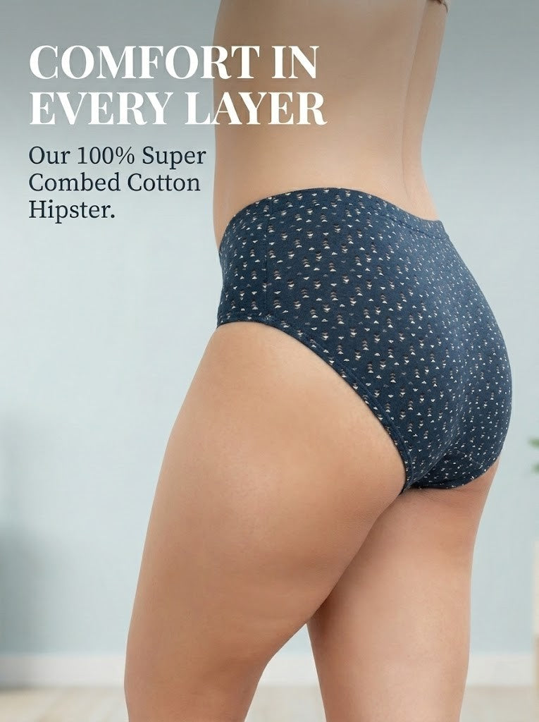 Cotton Hipster Panty Combo – Slate, Taupe & Cocoa, Pack of 3