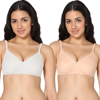 Ela Non-Padded Full Coverage T-Shirt Bra (Pack of 2) - Incare
