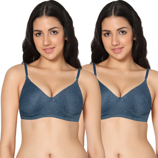 Ela Non-Padded Full Coverage T-Shirt Bra (Pack of 2) - Incare