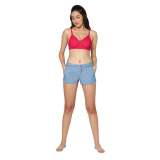 Non-Padded Full Coverage  T-Shirt Bra Mangenta Royalblue color (Pack of 2)