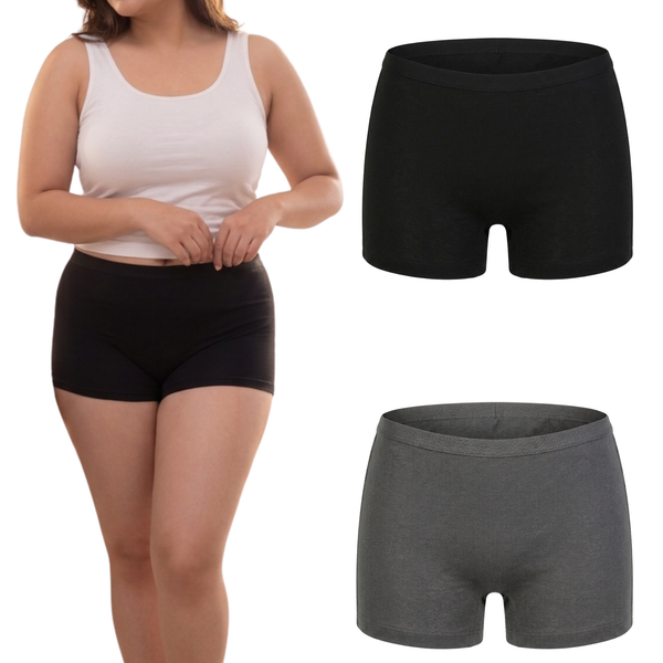 In Care Cotton Stretchable Boyshorts | Cotton Blend | Full Coverage | Pack of 2