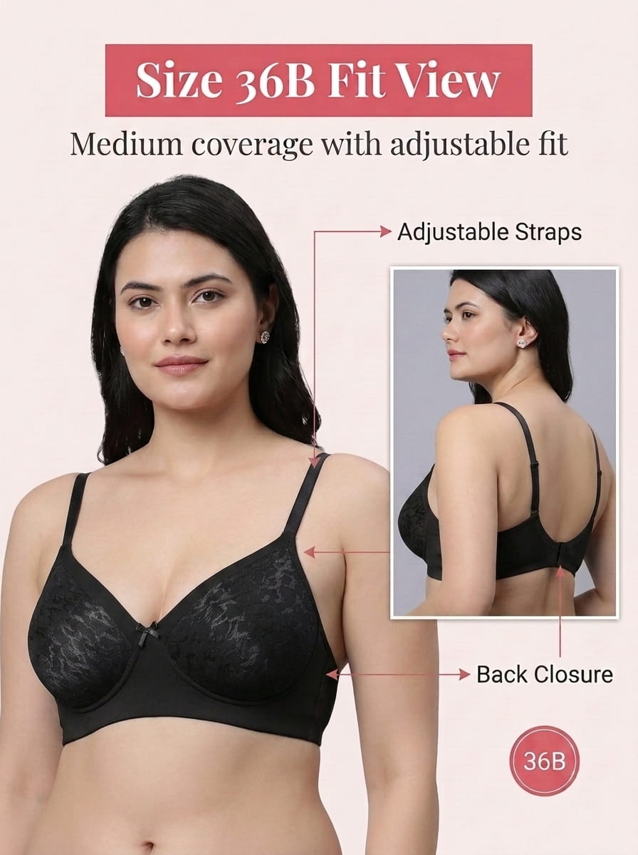Medium Coverage Padded Lace Bra - B Cup