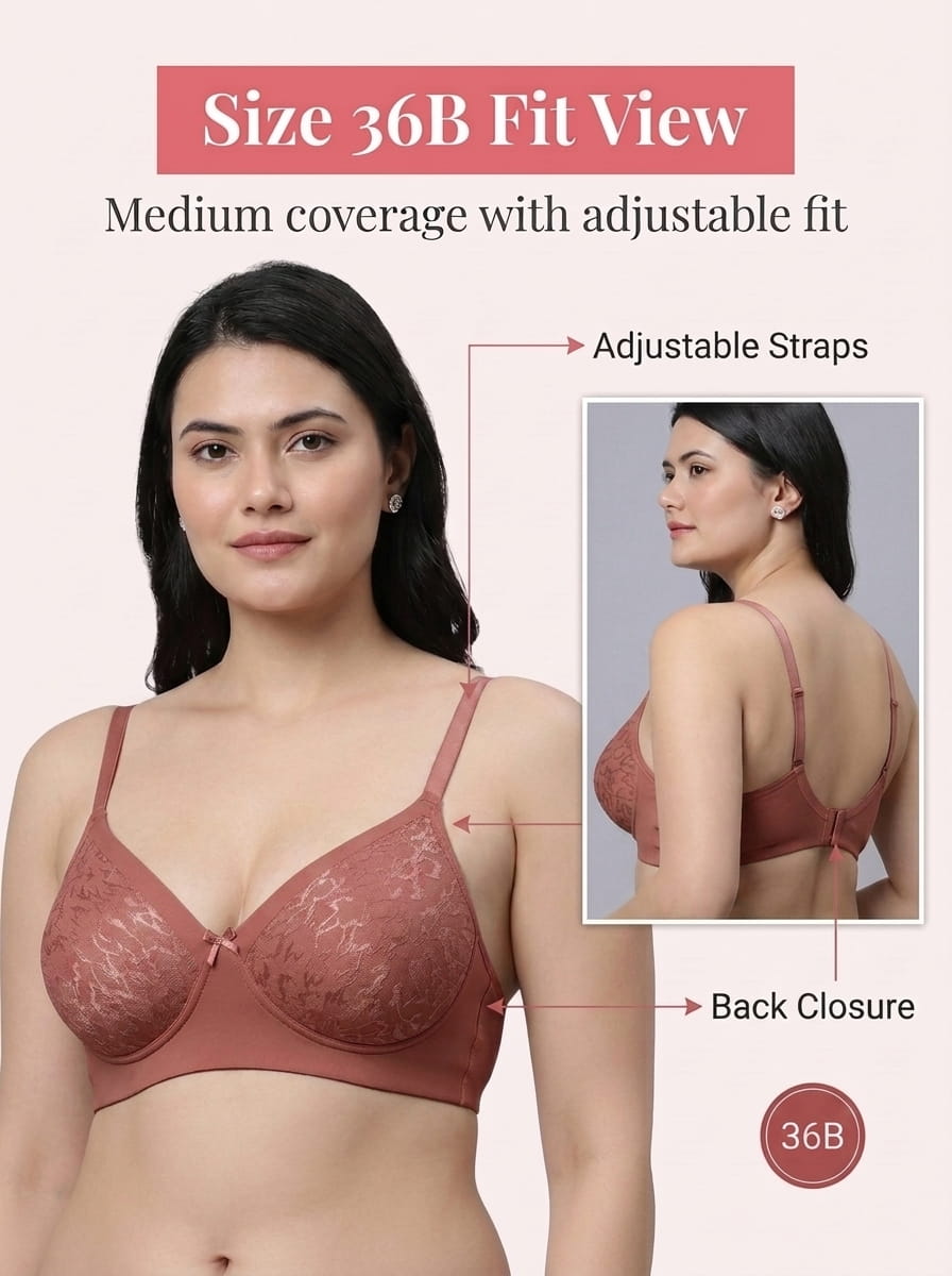Medium Coverage Padded Lace Bra - B Cup