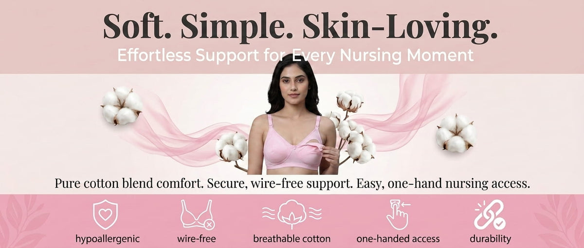 Pure Cotton Wire-Free Nursing Bra