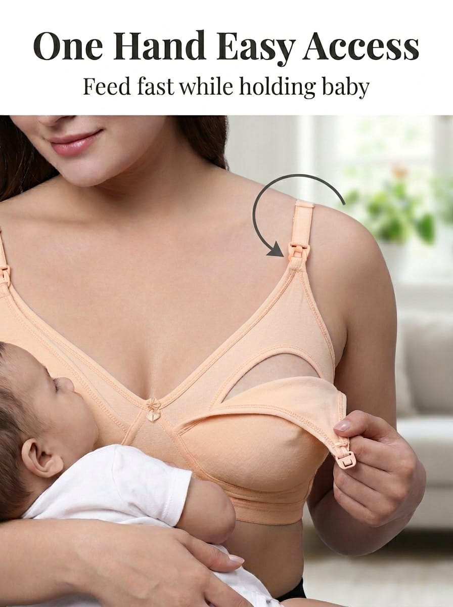 Non-Padded Non-Wired Maternity Nursing Bra - Zoey, D Cup
