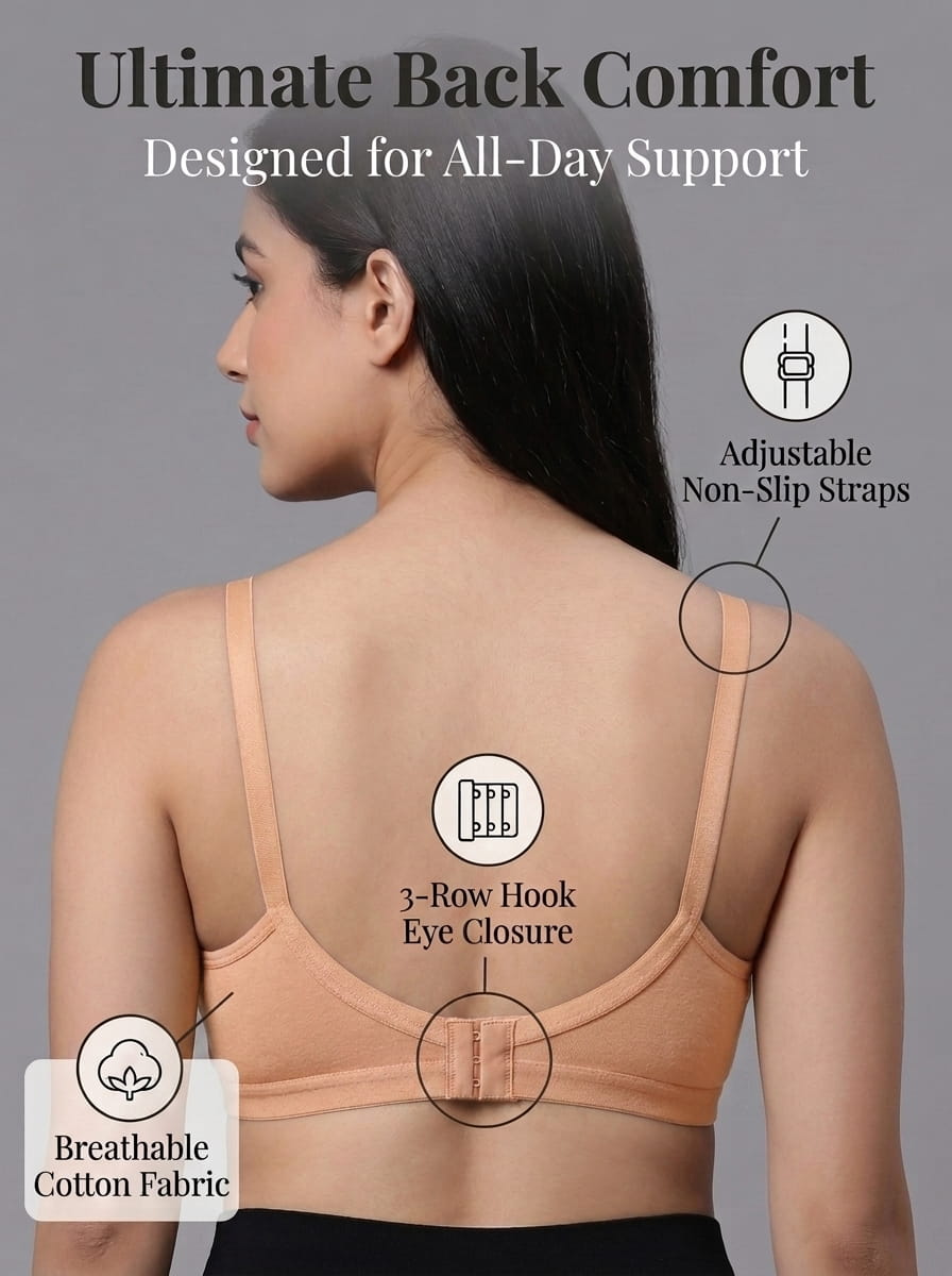 Non-Padded Non-Wired Maternity Nursing Bra - Zoey, D Cup