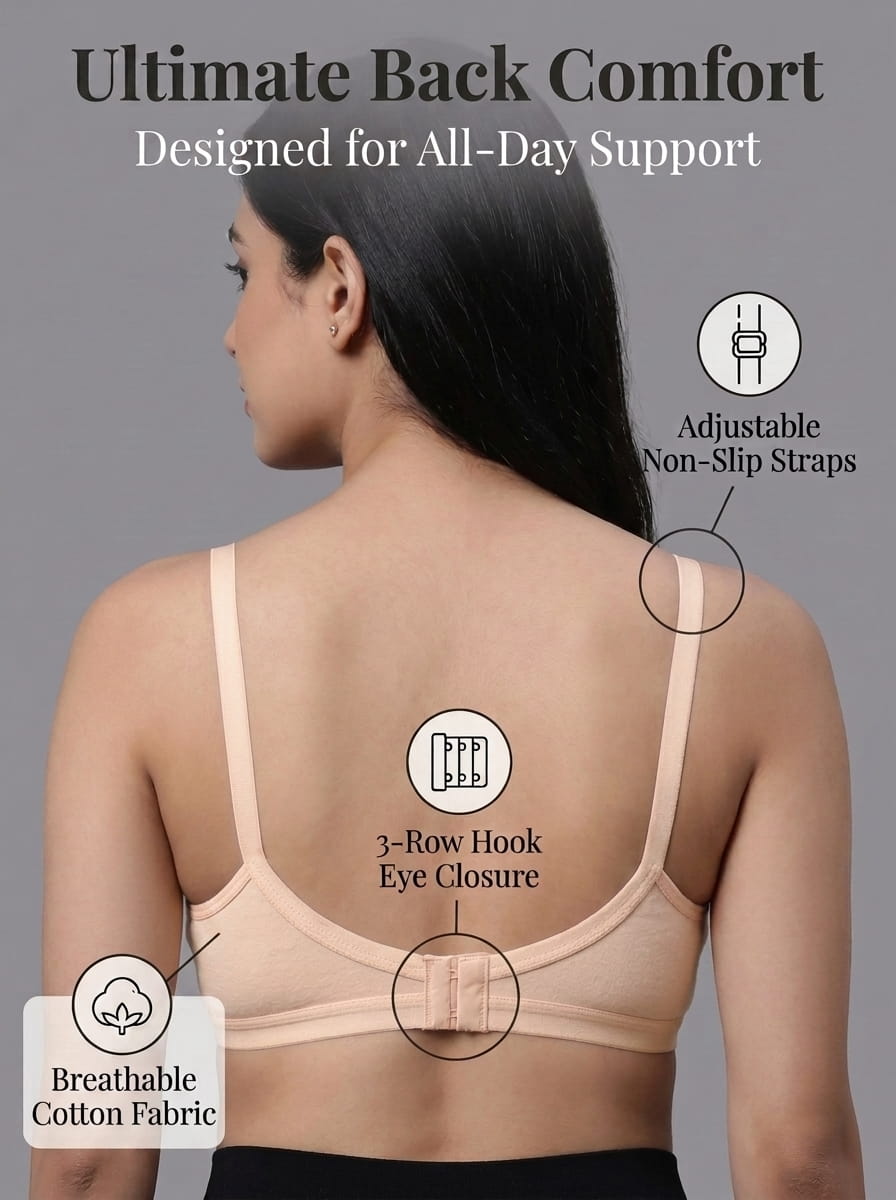 Non-Padded Non-Wired Maternity Nursing Bra - Zoey, D Cup