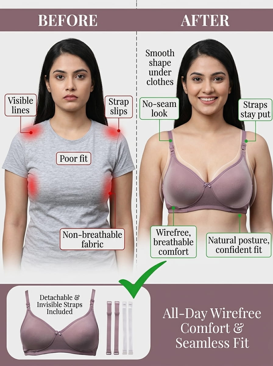 Everyday Padded T-Shirt Bra - B Cup, 4 Colours