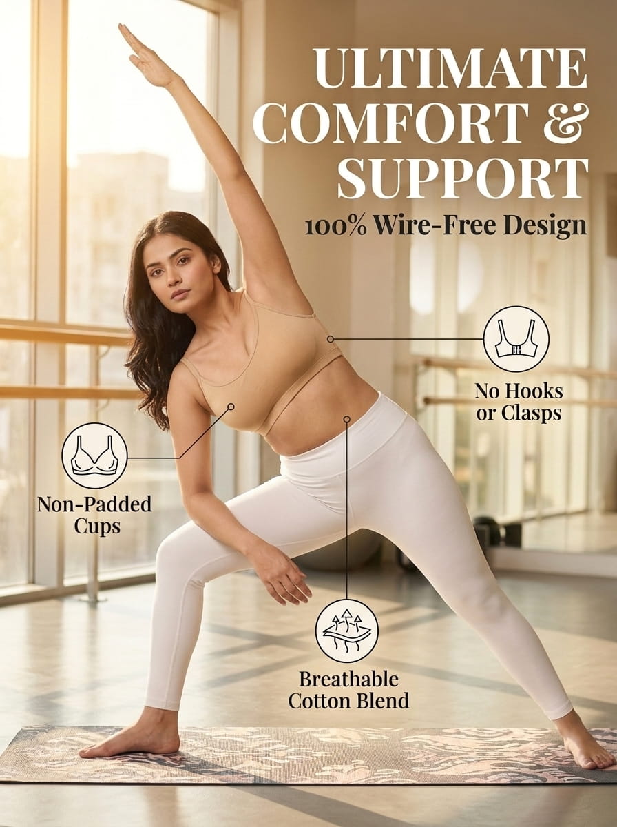 Slip-On Sports Bra - Non-Padded, Full Coverage