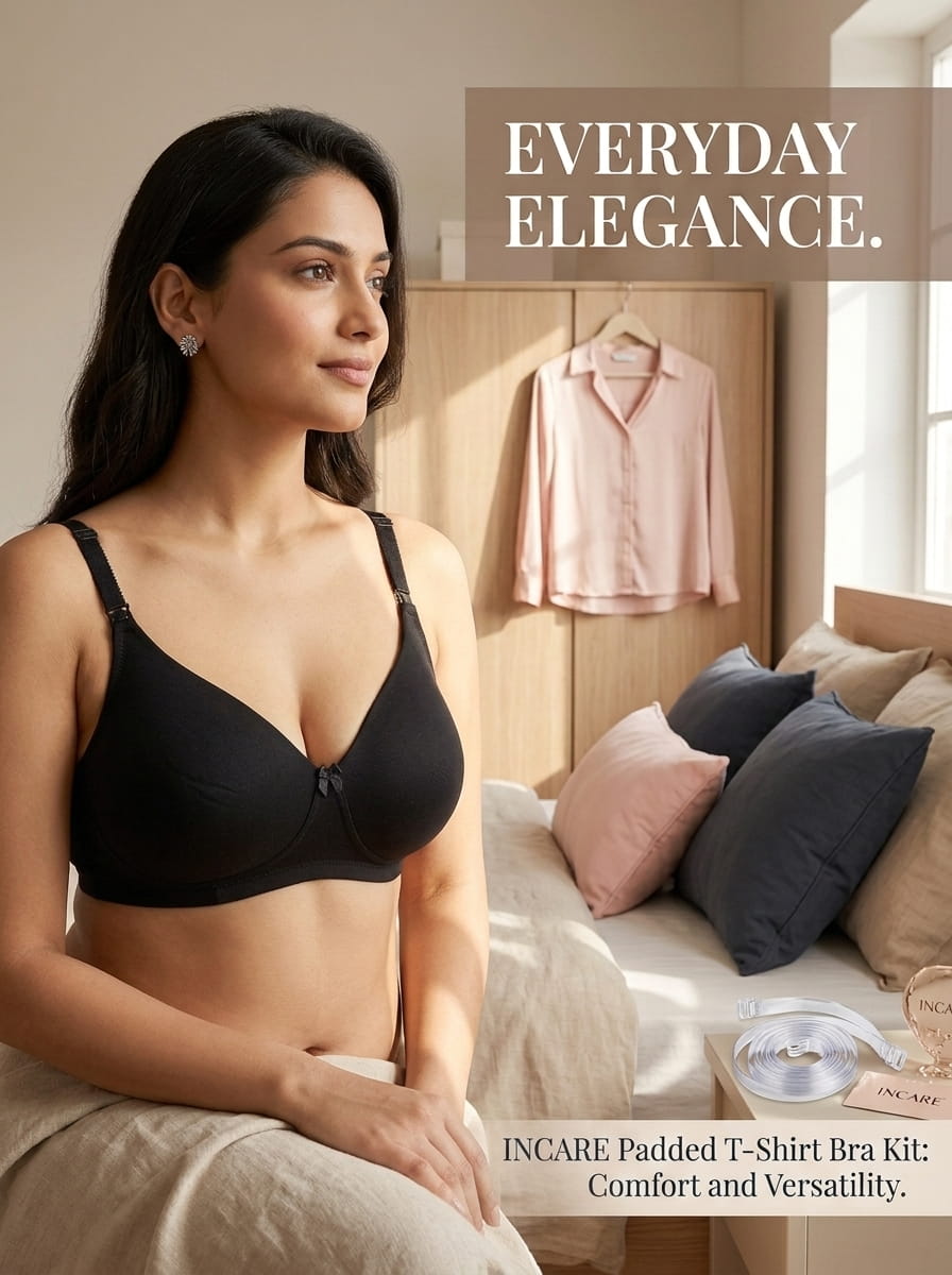 Seamless Padded T-Shirt Bra - C Cup in Skin, Black & White