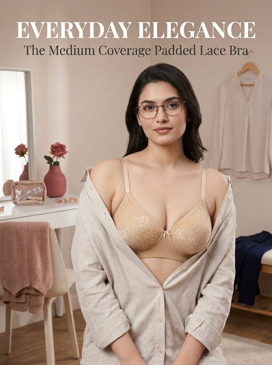 Medium Coverage Padded Lace Bra - B Cup