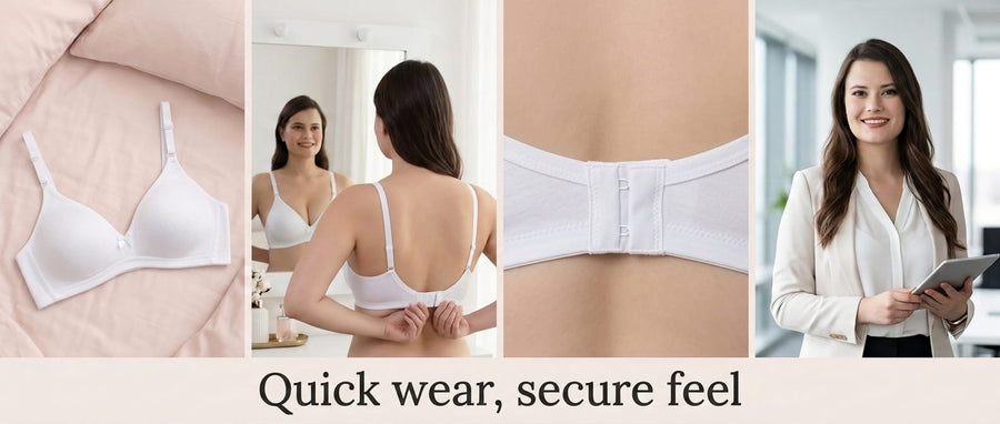 Half Coverage Non-Padded T-Shirt Bra | Deep Neck Seamless B Cup | In Care specification image