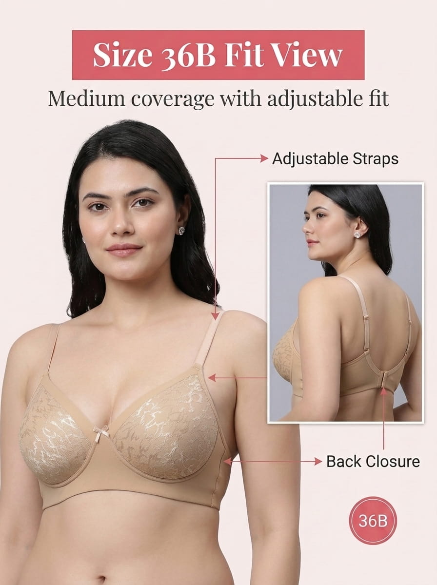 Medium Coverage Padded Lace Bra - B Cup
