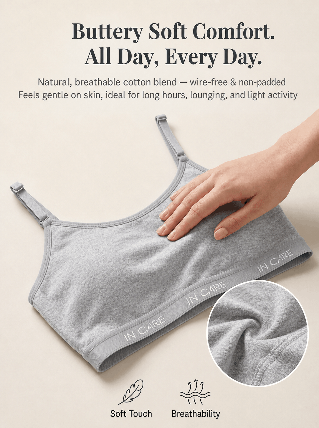 Wire-Free Slip-On Sports Bra - Full Coverage