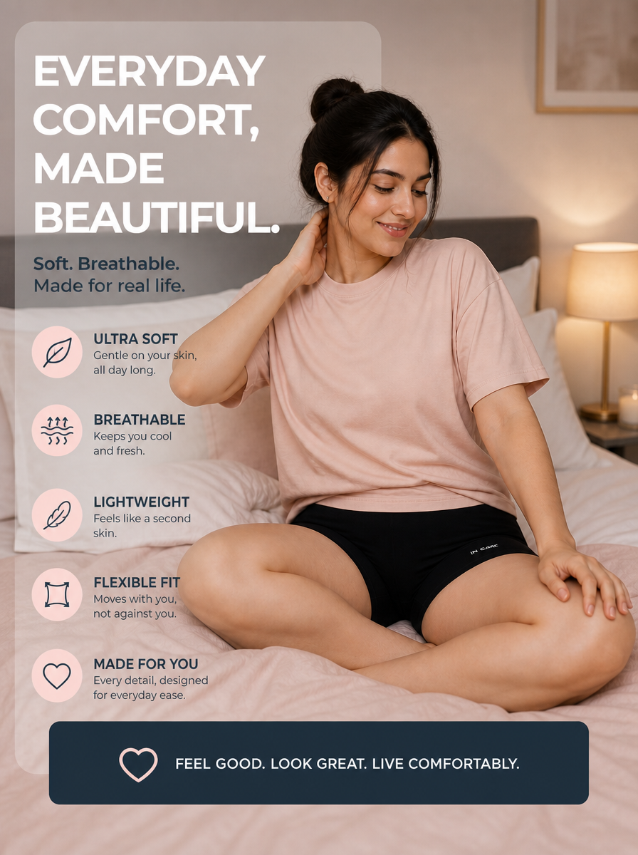 In Care Cotton High Rise Boyshorts | Inner Elastic | Full Coverage