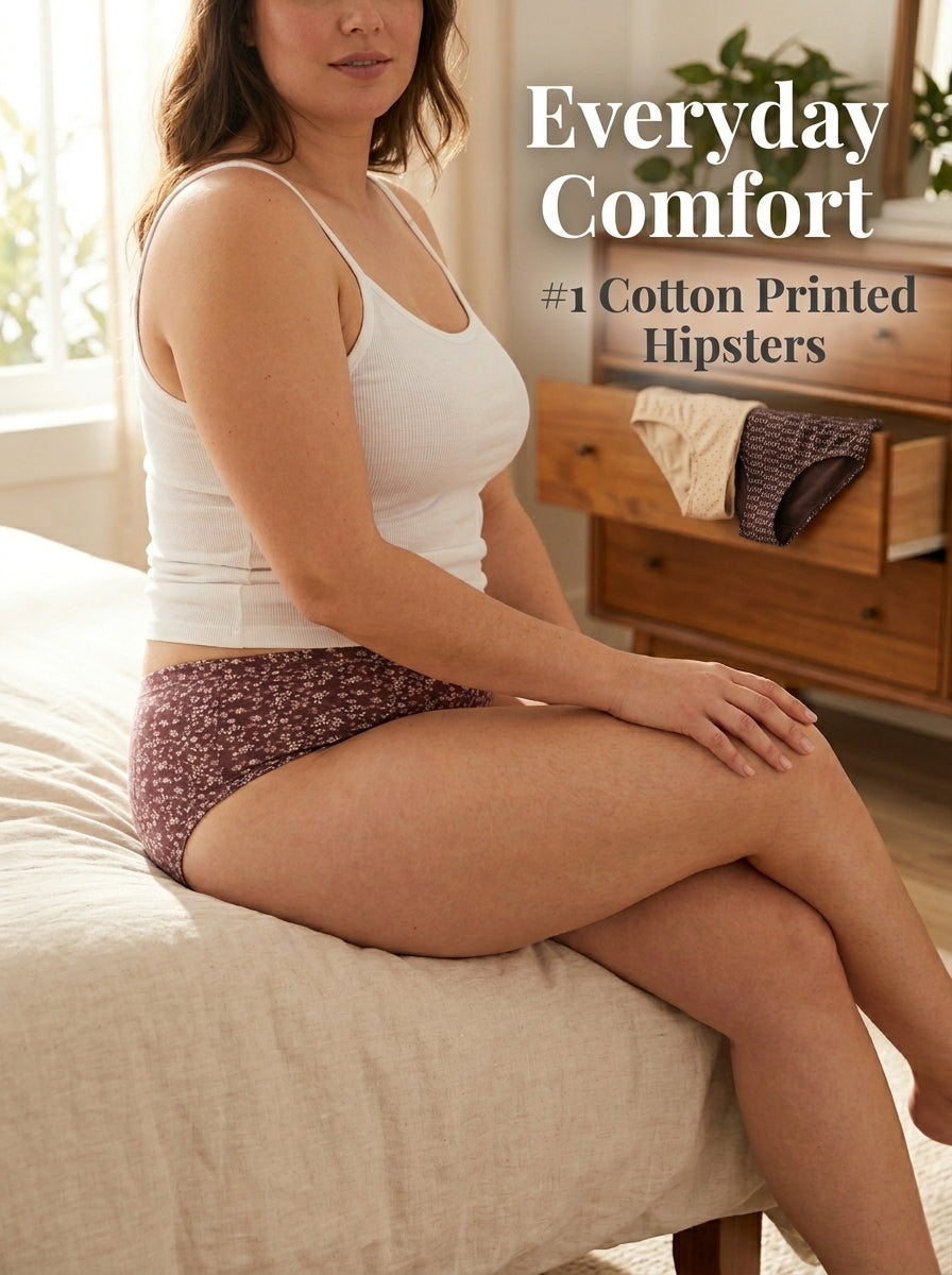 Cotton Hipster Panty Combo – Nude, Mauve & Espresso, Pack of 3